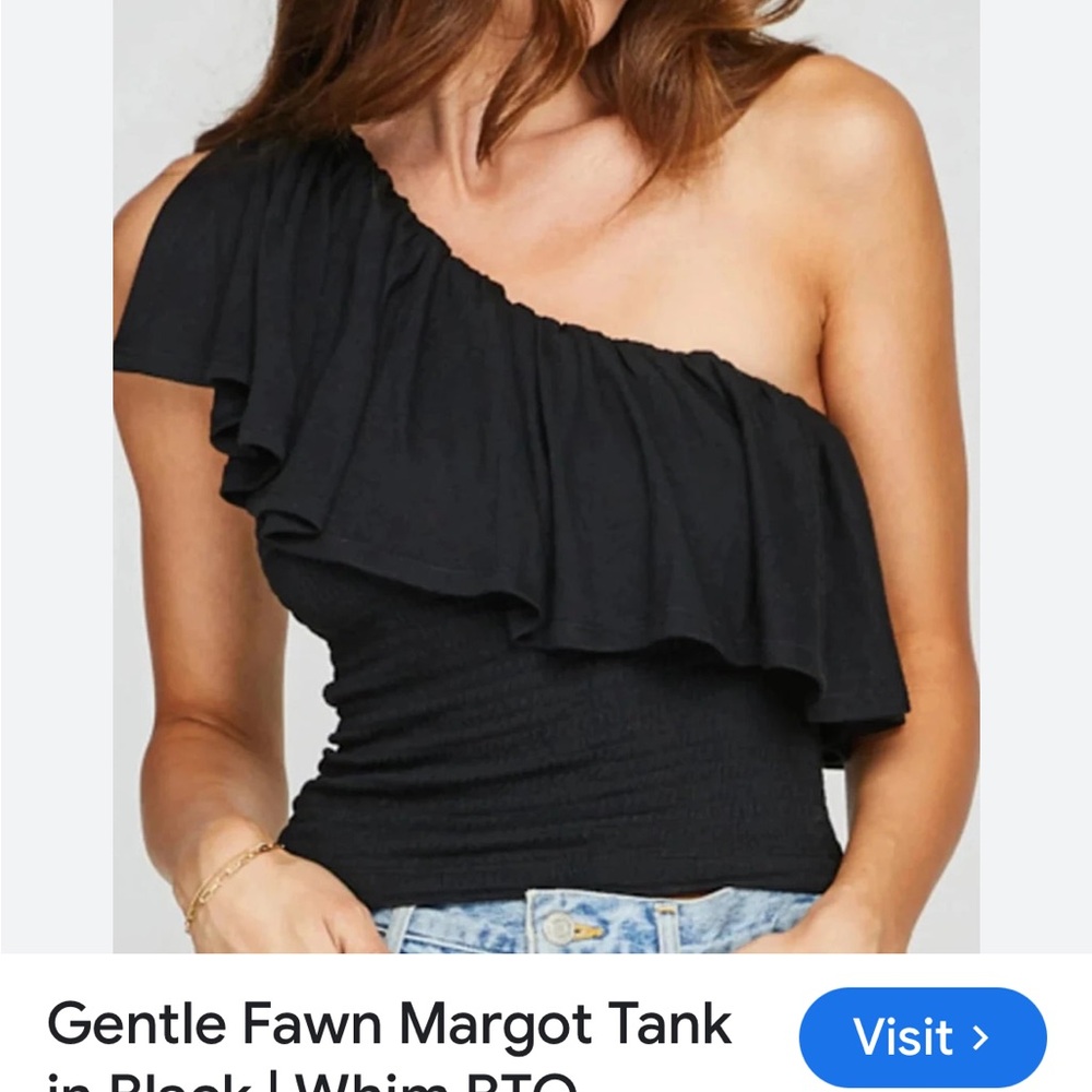Gentle Fawn White Asymmetrical Ruffled Blouse